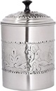 NuSteel Embossed 5.5 QT Stainless Steel, Beautiful Food Storage Container for Kitchen Counter, Tea, Sugar, Coffee, Caddy, Flour Canister with Rubber Seal lid, Pewter Antique