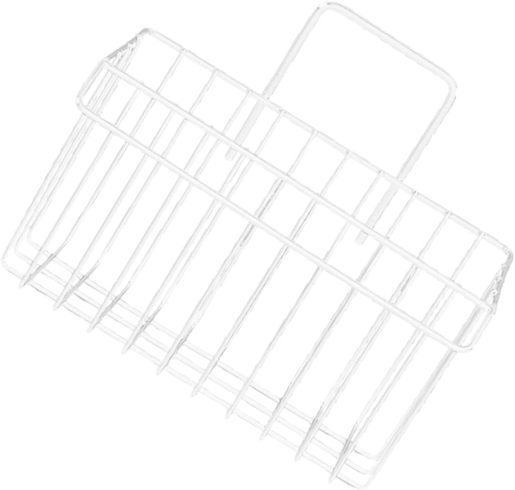 PRETYZOOM Iron Hanging Wire Storage Basket Multi-functional Bathroom Kitchen Organizer Water-resistant Wall-mounted Rack for Toiletries Daily Necessities Easy Installation Space-saving