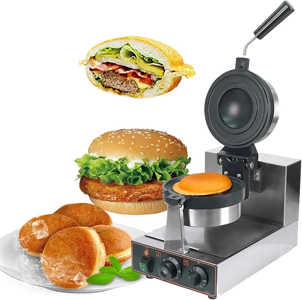 Electric Waffle Maker, Panini Press Sandwich Maker Ice Cream Brioche Hamburger Maker(Independent Temperature Control) for Bakeries, Restaurants