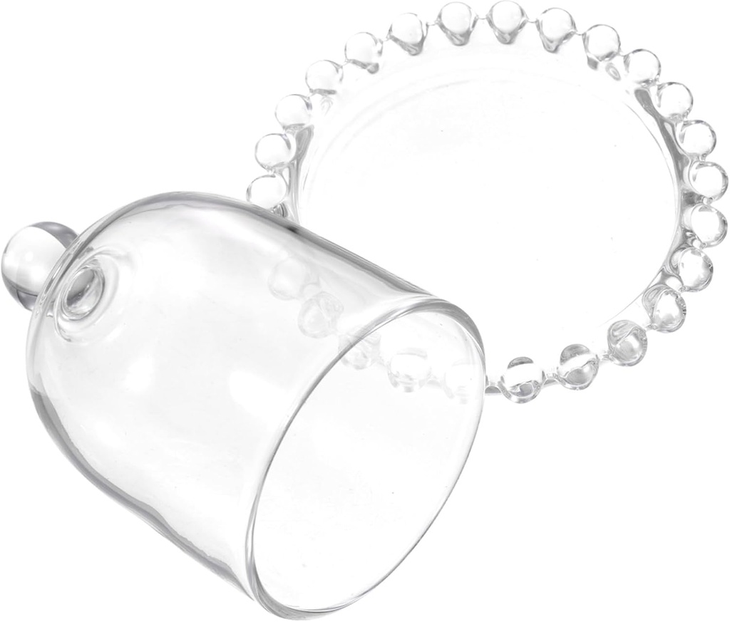 Ciieeo Glass Cupcake Stand Cake Carrier Lid Wedding Party Serving Tray Dessert Display Elegant