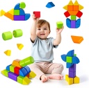 Magnetic Blocks with Multiple Shapes, 1.65 inch Large Magnetic Building Cubes for Kids, Sensory Montessori Stacking Toys for Boys & Girls Ages 3 4 5 6 (21pcs)