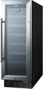 Summit 12” Glass Door Built-In Wine Cellar, 21 Bottle Wine Refrigerator- SWC1224B