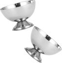 PRETYZOOM 2pcs Stainless Steel Dessert Cups Versatile Ice Cream Goblet Bowls for Salads Snacks and Puddings Elegant Footed Design for Stylish Serving