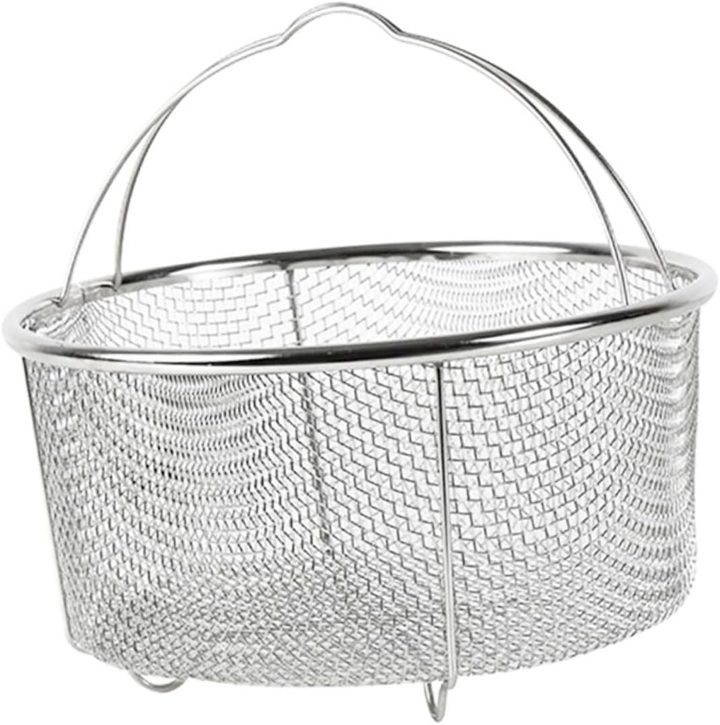 Sturdy Round Wire Frying Basket Deep Fry Drainer Rack Food Steam Basket