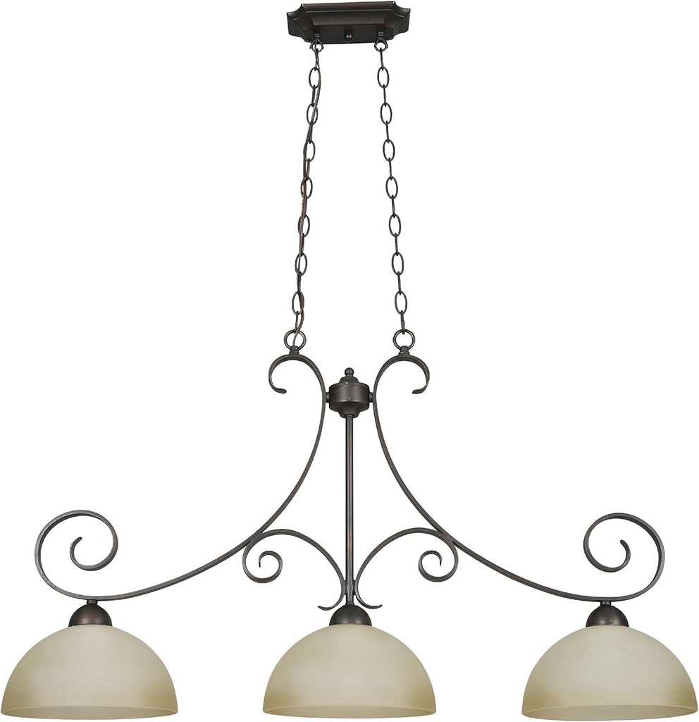 F5262-26 Island Light with Buttercup Glass, Tique Finish