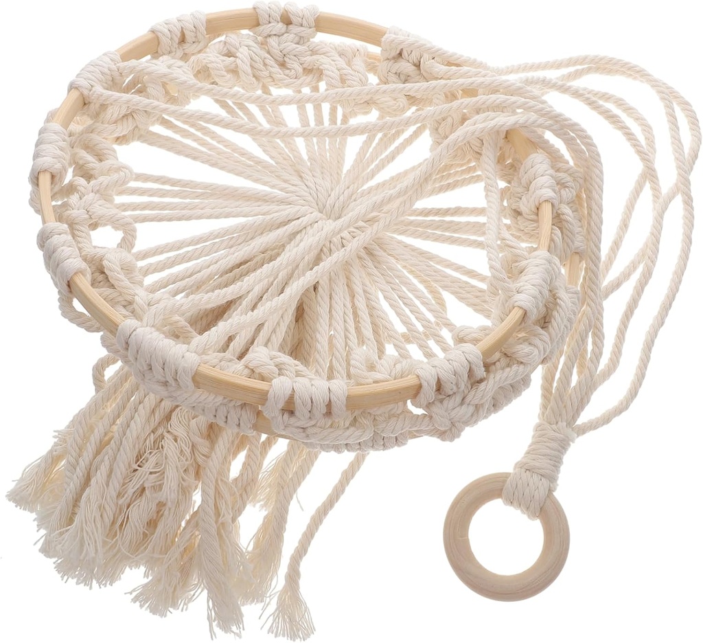 PRETYZOOM Hanging Fruit Basket Cotton Rope Vegetable Storage Hammock for Kitchen Wall Hanging Macrame Basket for Home Decor for Fresh Fruits and Veggies