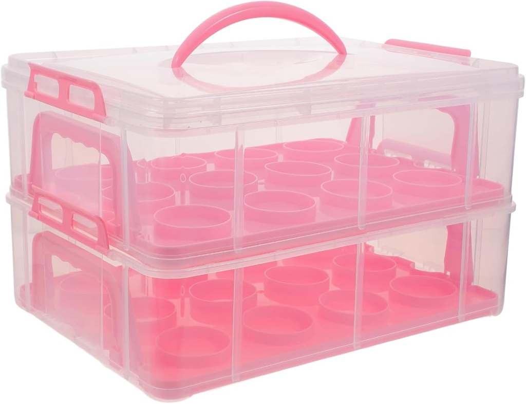 Transport Multi Layer Cupcake Carrier Handle Cake Packing Box for and Display for Home Bakery and Catering Events