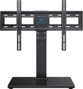 PERLESMITH Universal Swivel TV Stand Base, Table Top TV Stand for 37-75 inch LCD LED TVs, Height Adjustable TV Mount Stand with Tempered Glass Base, VESA 600x400mm, Holds up to 99lbs, PSTVS13