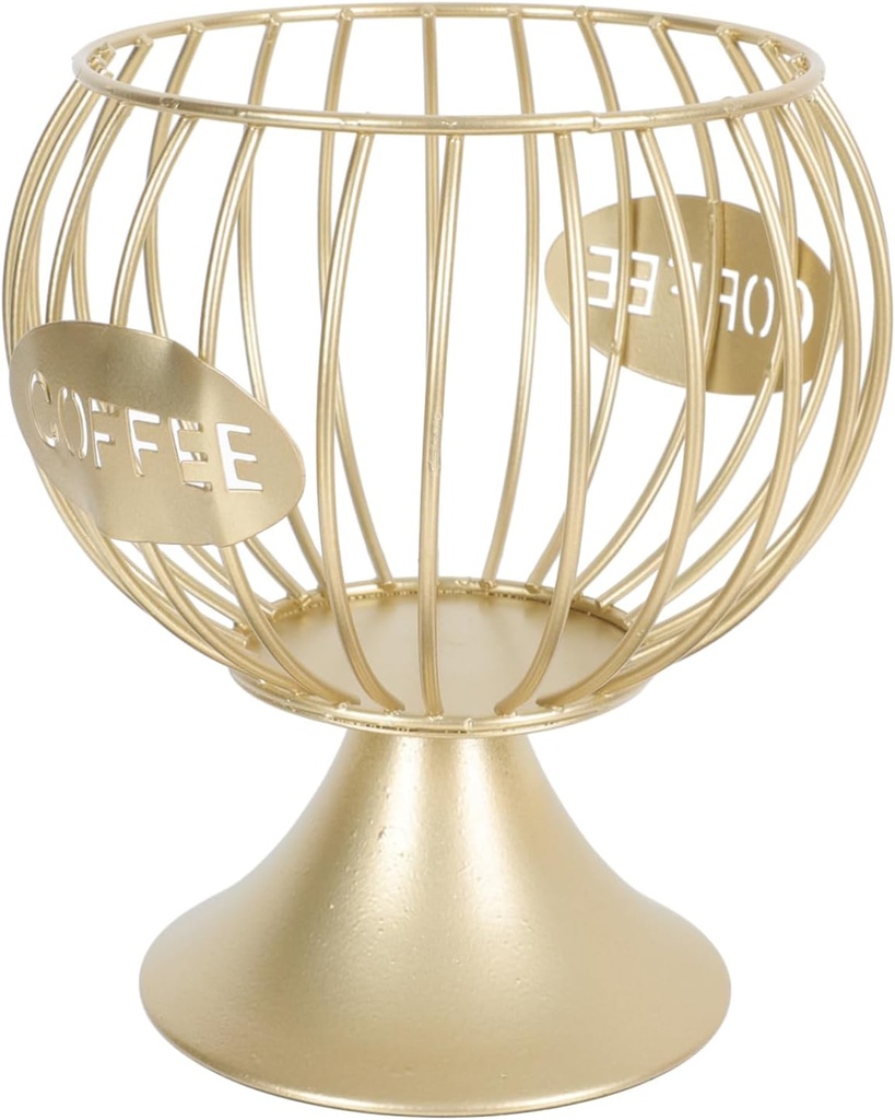 Storage Holder Iron Fruit Basket Coffee Organizer Large Capacity Space Saving Golden Color
