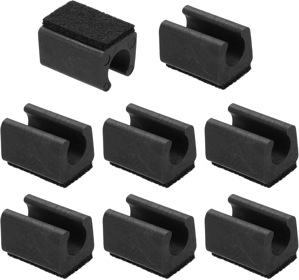 PATIKIL 8pcs Rectangle Chair Leg Cover with Felt Pad, 12mm Slide Smoothly No Scratches No Noise Furniture Feet Hardwood Protectors Tips Floor Glides Tubing Caps for Office,Black Black