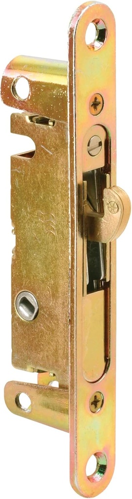 Slide-Co 154597 Mortise Lock with Security Adaptor Plate, 5-3/8 In., 45 degree Keyway, Round Faceplate (Single Pack)