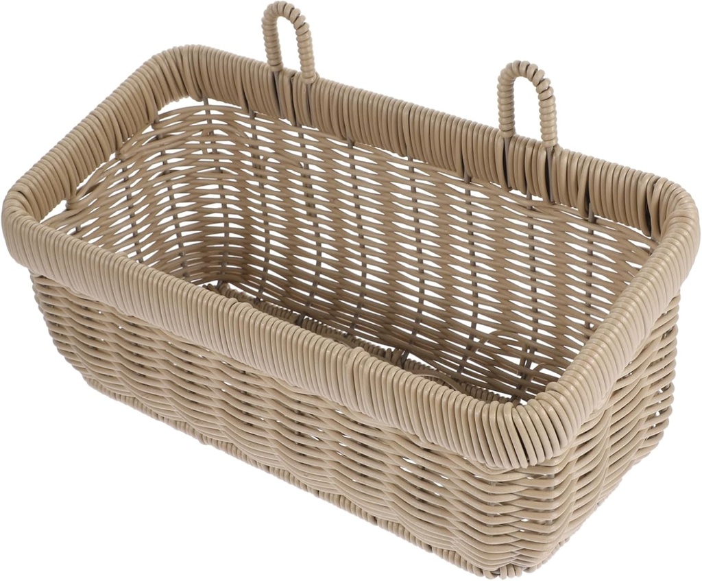 Large Gray Woven Wall Hanging Basket for Kitchen Storage Multi Functional Ginger Garlic Fruit Organizer with Sturdy Rustic Design Woven Storage Basket for Vegetables and Flowers
