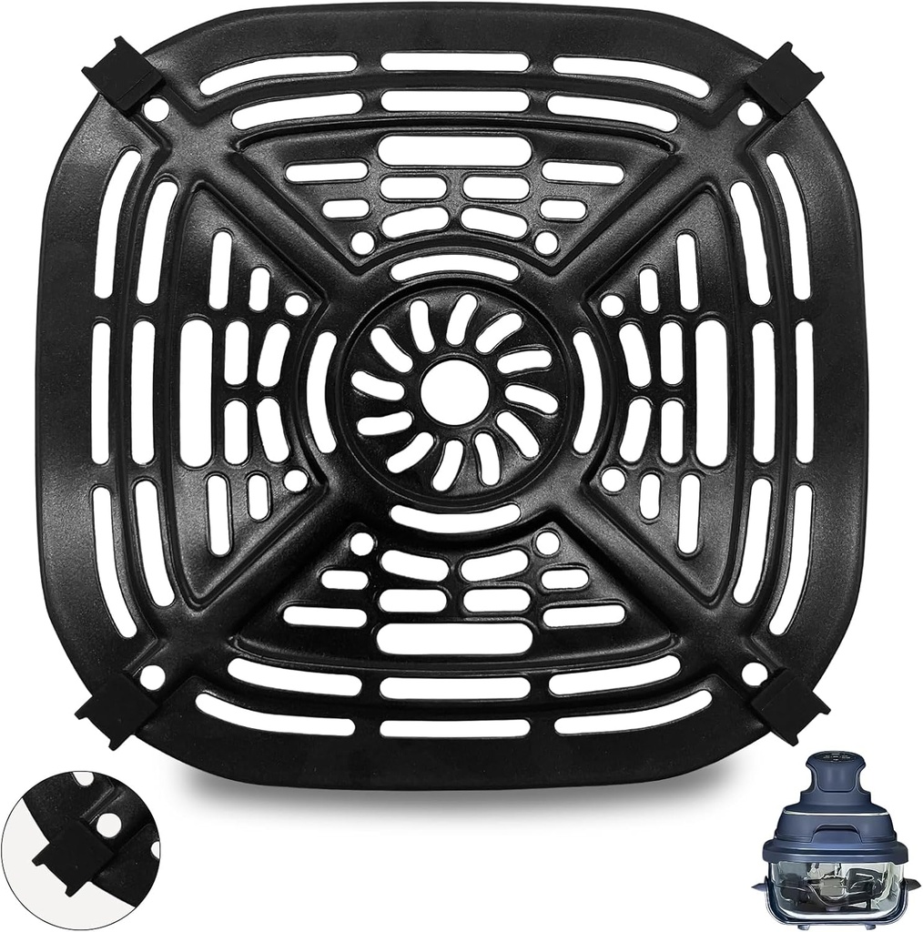 GWY Air Fryer Tray for Ninja Crispi Air Fryer FN101GY, Replacement Air Fryer Crisper Plate Grill Pan Grill Plate Accessories with Rubber Bumpers, Dishwasher Safe