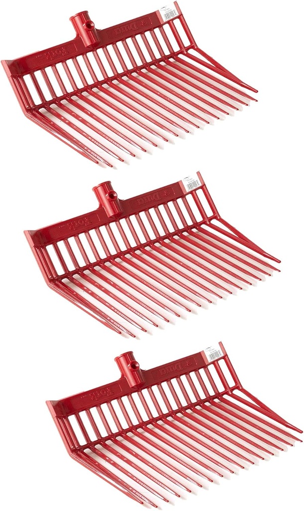 Little Giant PDF103RED 13 Inch DuraFork Polycarbonate Attachable Pitchfork Tool Replacement Head with Angled Tines, Red (3 Pack)