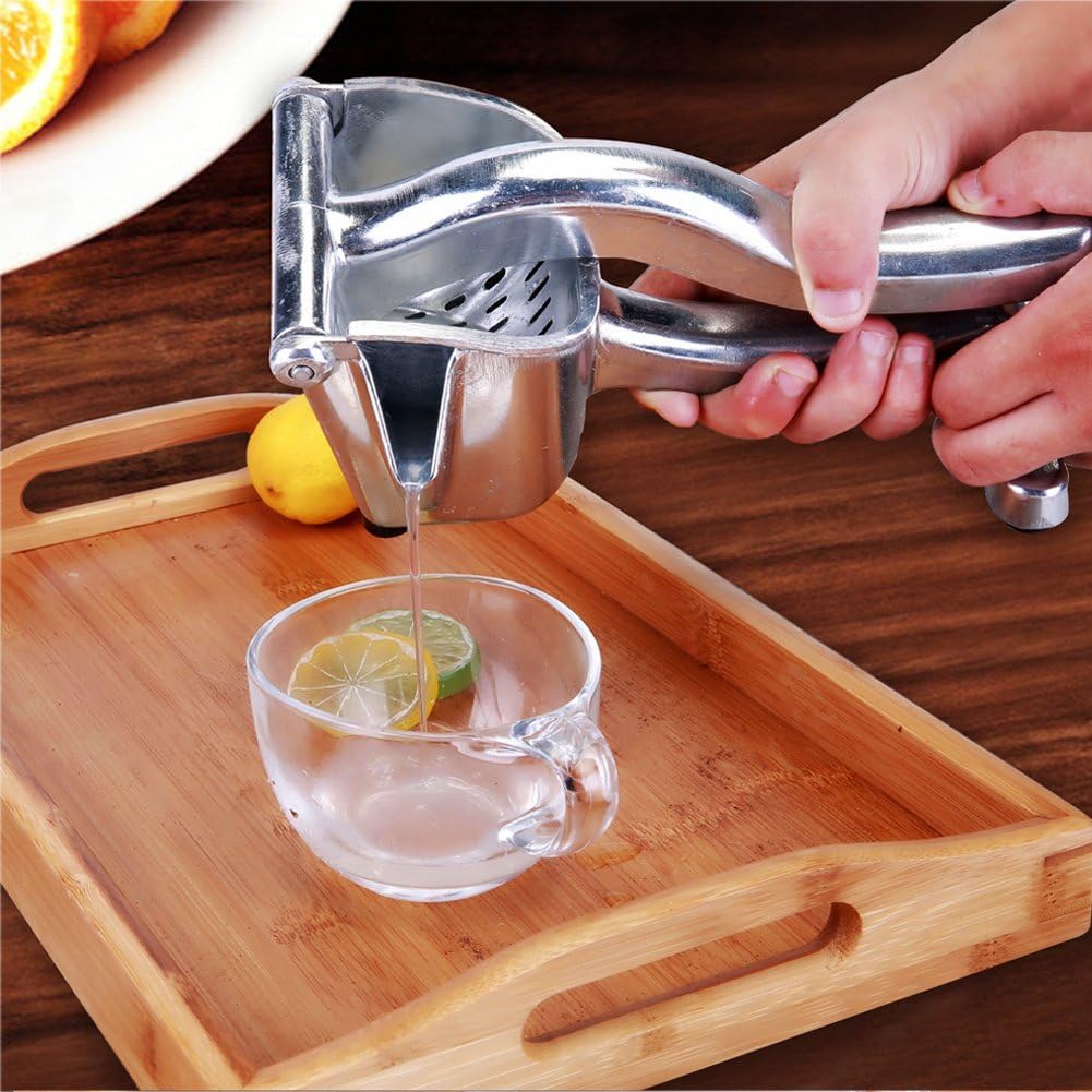 Heavy Duty Single Hand Press Fruit Juicer, Aluminum and Steel Business Lime Manual Citrus Press Squeezer,Professional Lemon Juicer