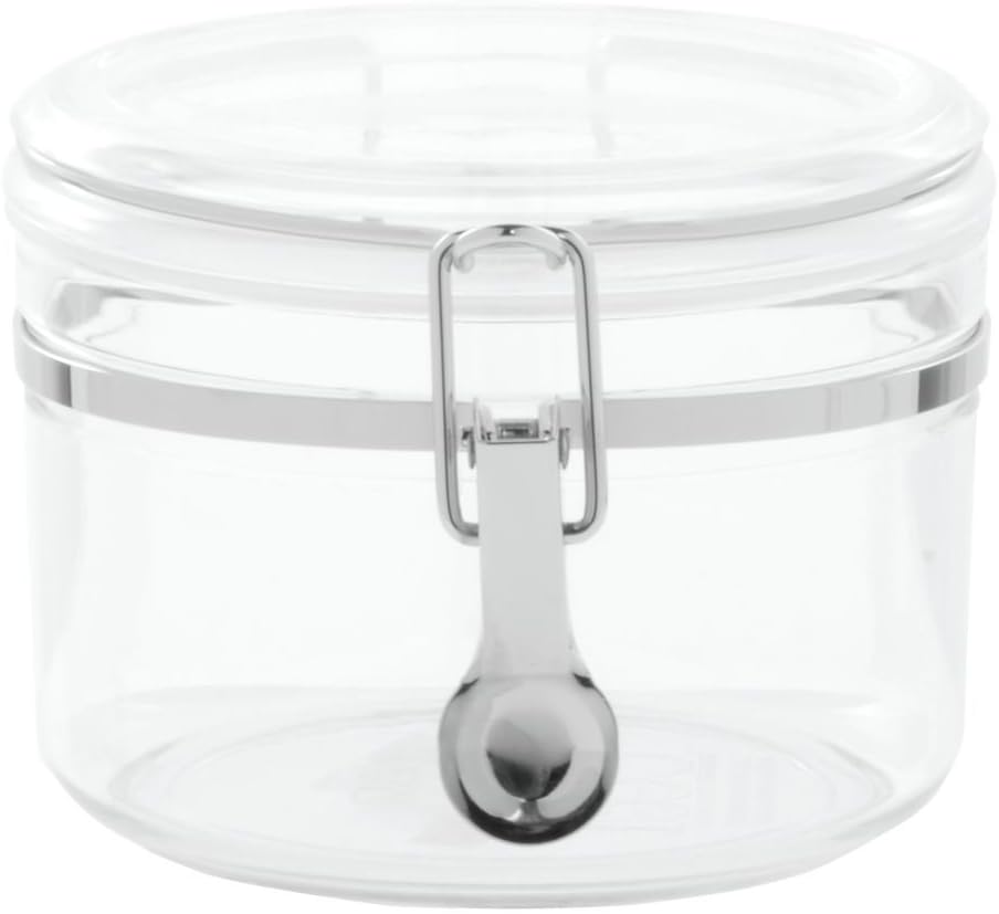 HUBERT Kitchen Canister Clear Plastic Round 27 Ounce - 5" Dia x 4" H