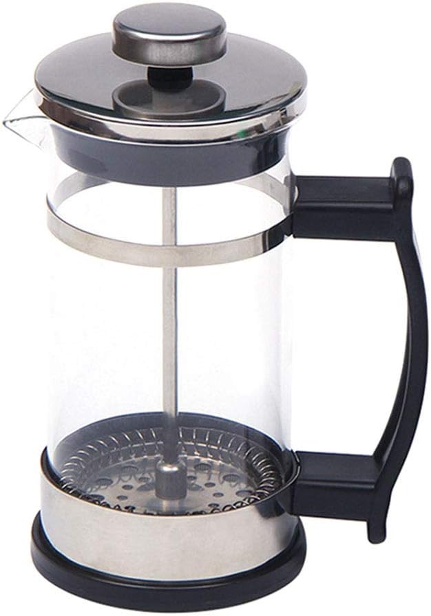 French Coffee Press, Tea and Espresso Maker, Stainless Steel Plunger and Heat Resistant Borosilicate Glass, for Travel, Camping, Home Gift