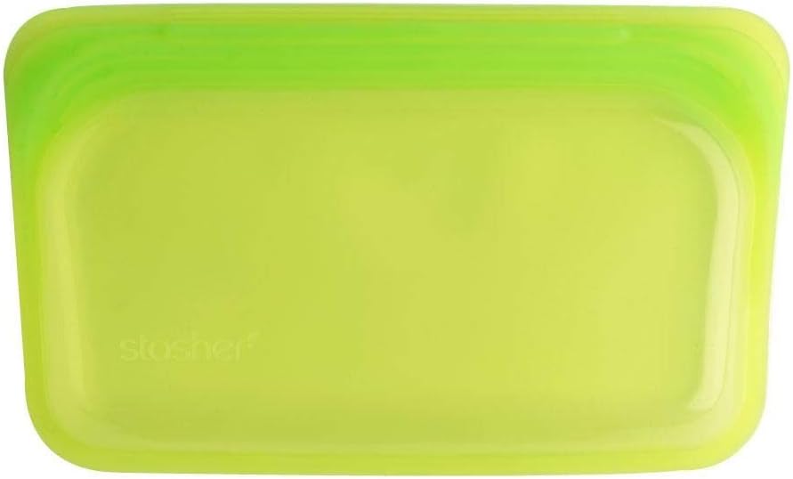 Stasher Platinum Silicone Food Grade Reusable Storage Bag, Lime (Snack) | Reduce Single-Use Plastic | Cook, Store, Sous Vide, or Freeze | Leakproof, Dishwasher-Safe, Eco-friendly | 12 Oz
