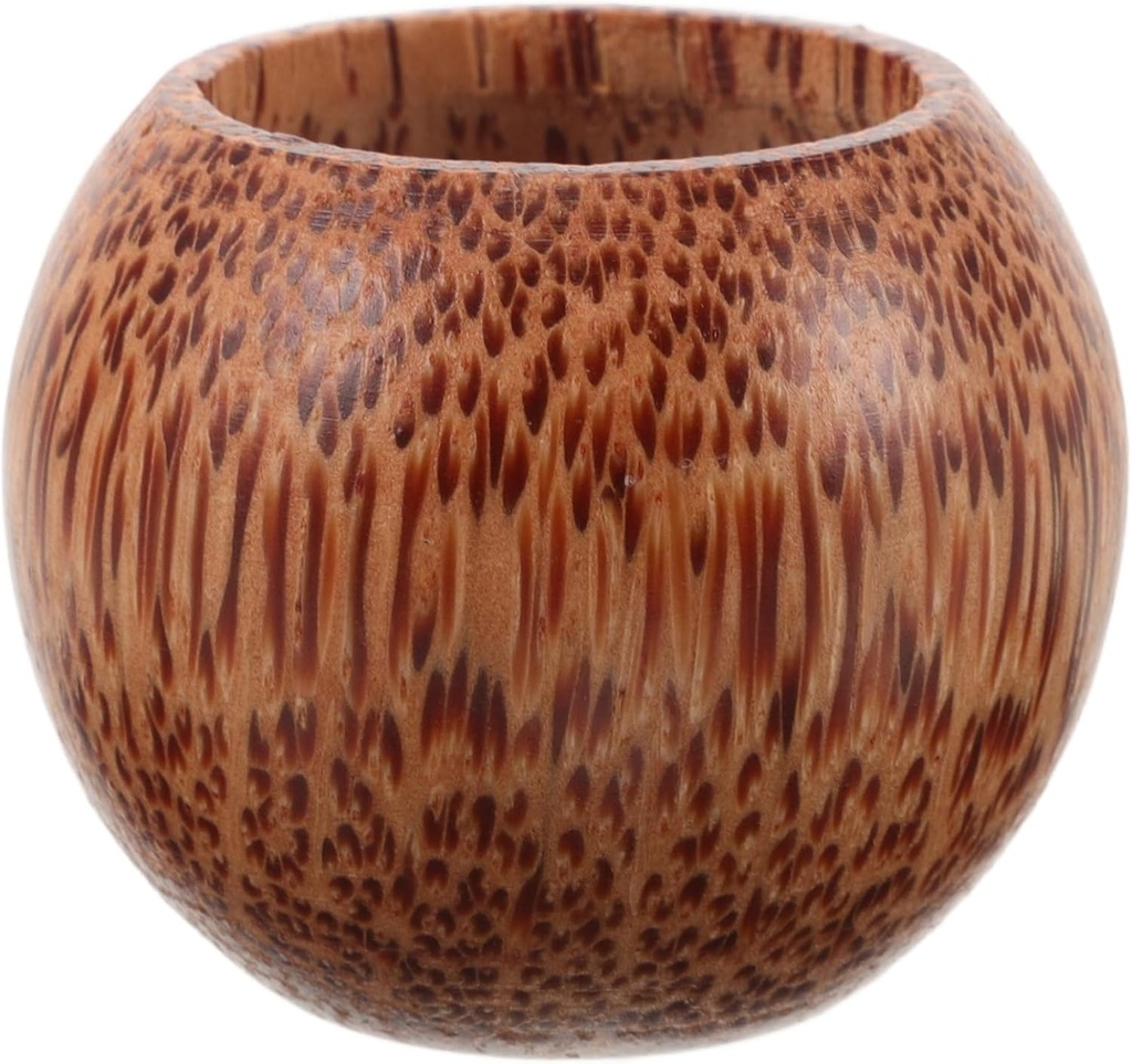 Coconut Wood Wine Glass, 1.77in Wooden Drinking Cup, Natural Solid Wood Tea Cup Coffee, Multi-Function Wine Glass Beverage Round Stem s for Drinking Tea Coffee Beer