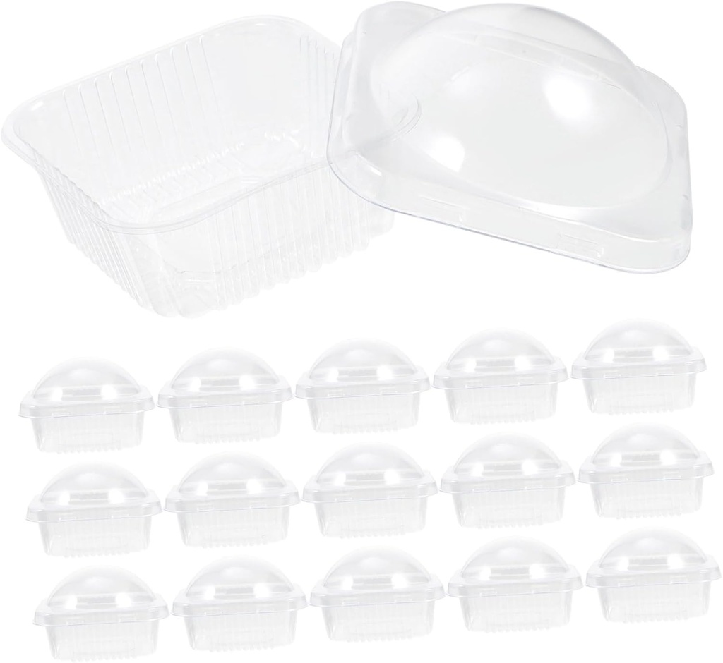 GLEAVI 50 Pcs Boxes Thickened Transparent Cake Holders Airtight Single Cupcake Containers for Desserts Boxes for Clean Transportation and Display