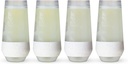 Host Freeze Champagne Flutes, Shatterproof Freezable Double Walled Stemless Sparkling Wine Glasses Drinking Set, Plastic Flutes for Mimosas and Champagne, Gifts for Wine Lovers, 9oz, Set of 4, Glitter