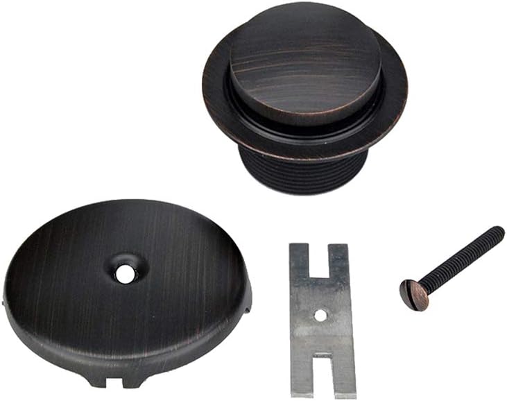 Premier Copper Products D-301ORB Tub Drain Trim and Single-Hole Overflow Cover for Bath Tubs, Oil Rubbed Bronze