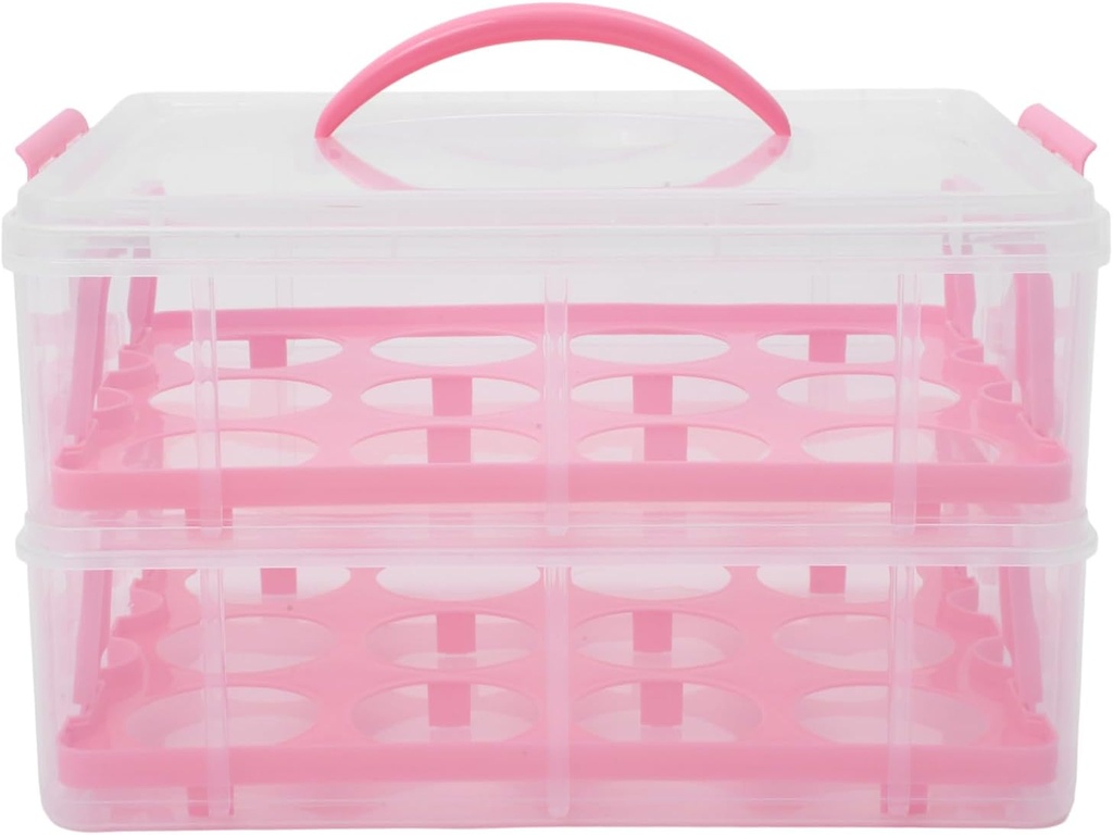 Mobestech Cake Carrier Box Handle Reusable Dessert Packaging for and Pastries Two Cup Stand for Special Occasions and Events