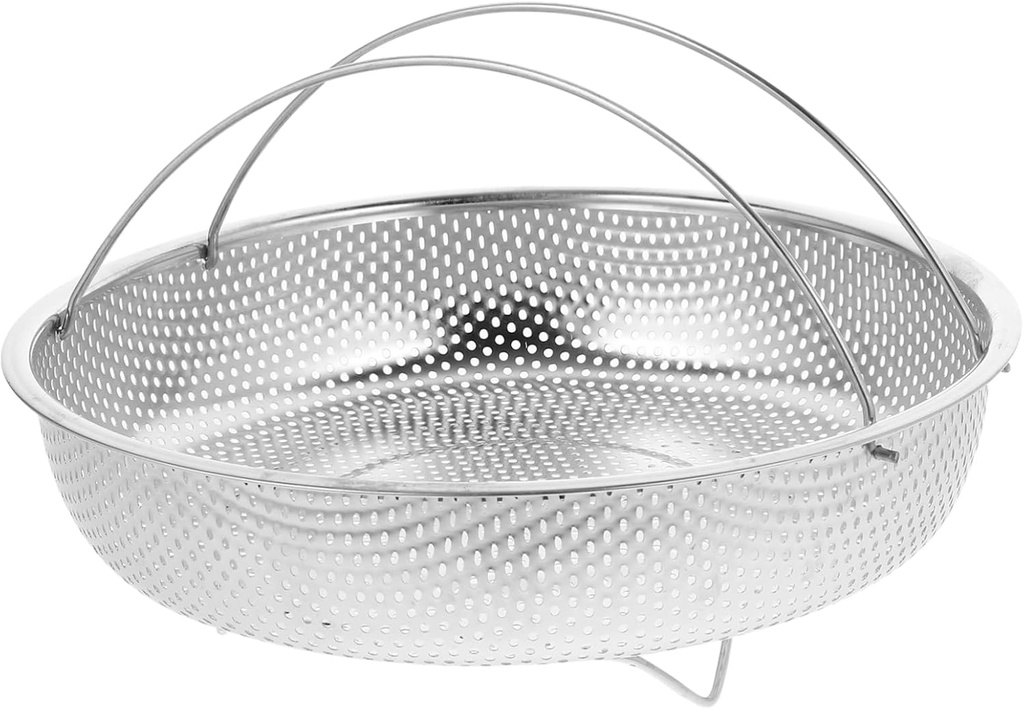 Stainless Steel Steamer Basket Insert with Double Handles Kitchen Steaming Rack for Pot Lightweight Food Steaming Tray for Rice Vegetables and Dim Sum Cooking