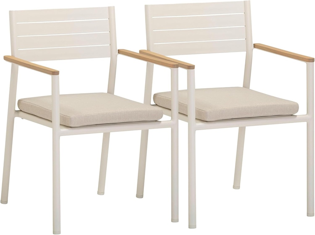 Tov Furniture Sardinia Cream Outdoor Dining Chair - Set of 2