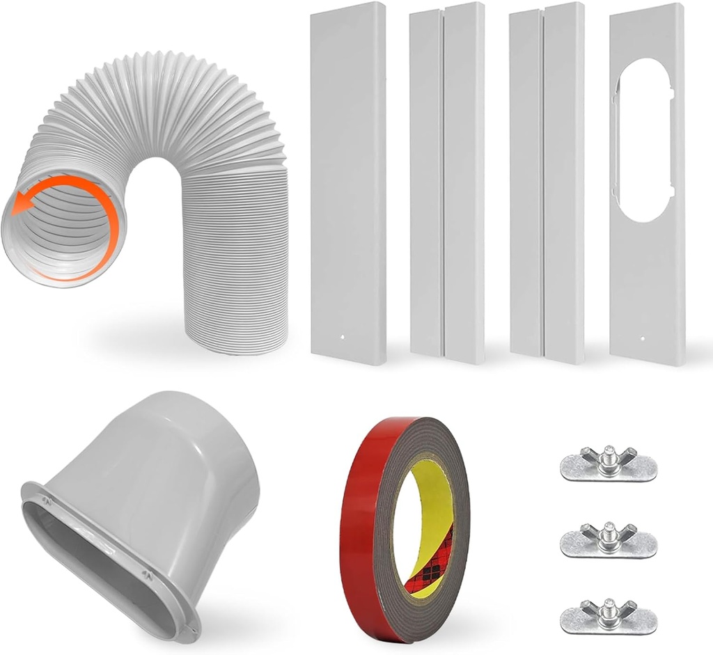Portable Air Conditioner Window Vent Kit with 59" Hose Adjustable AC Window Vent Kit for 5.9” AC Unit AC Window Seal Kit