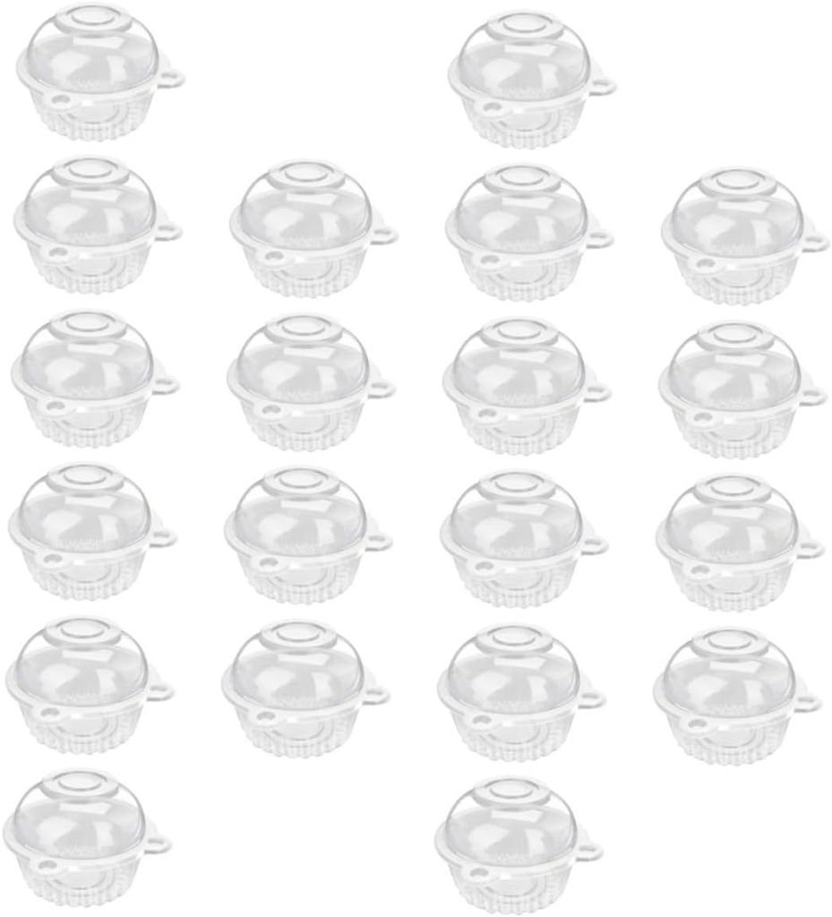 PRETYZOOM 50pcs Disposable Cupcake Boxes with Lids Individual Cake Containers for Parties Food-grade Dessert Storage with Chic Design for Cupcakes and Muffins
