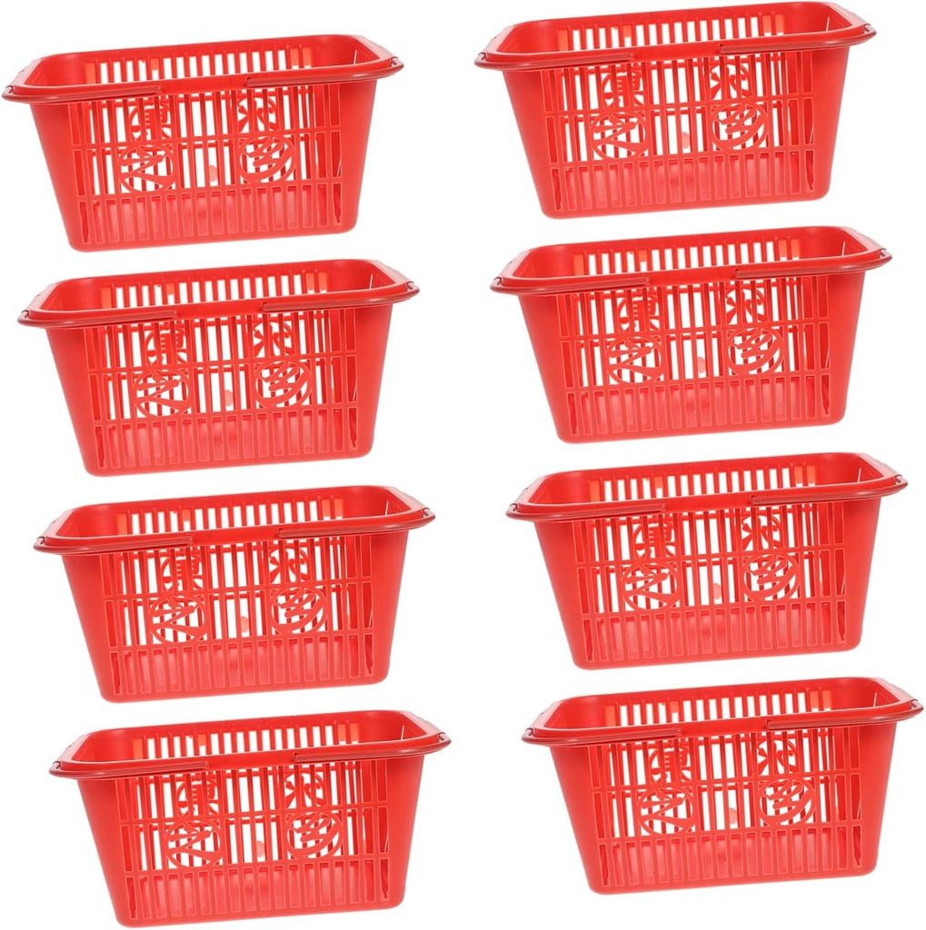 8pcs Stackable Bins Organization Baskets for Kitchen Plastic Fruit Baskets Capacity Double Handles