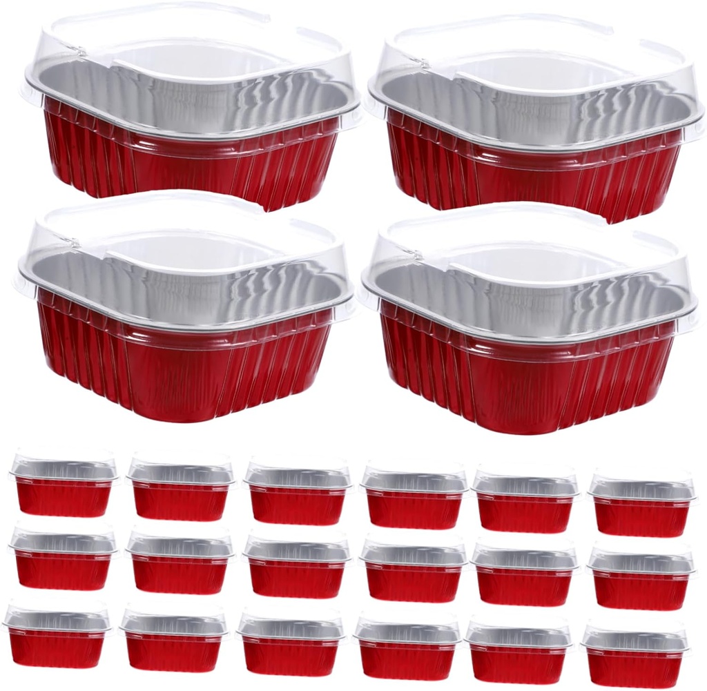 40sets Aluminum Foil Cake Boxes for Baking Tiramisu Moulds Sturdy and Practical Aluminum Pans for Home Camping and Food Storage Design