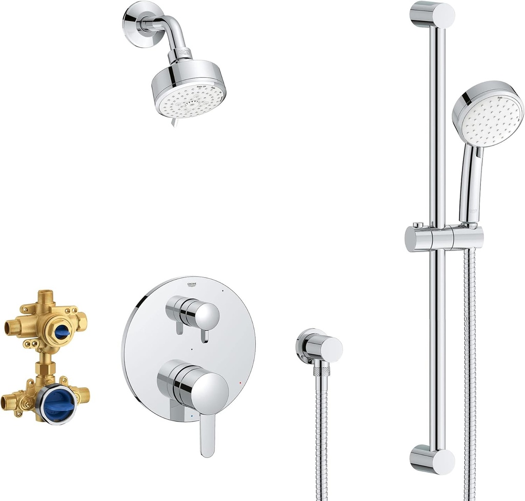 Grohe 29429000 Cosmopolitan Pressure Balance Shower Set, Starlight Chrome