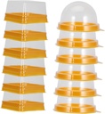 100pcs Mini Egg Yolk Puff Boxes Plastic Cake Holders Baking Packing Containers with Transparent Covers for Moon Cakes Pastries Cookies Muffins
