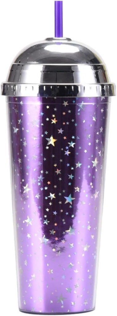 700ml/24oz European And American Style Cup, Illusion Gradient Semi-Circular Lid Water Cup-M-style