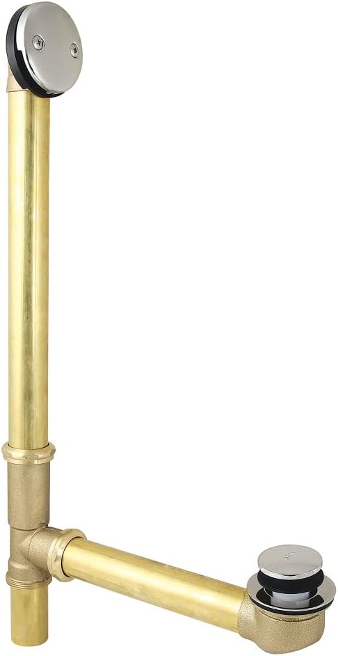 Kingston Brass DTT2206 Made to Match 25-Inch Tip-Toe Tub Waste and Overflow, 20 Gauge, Polished Nickel