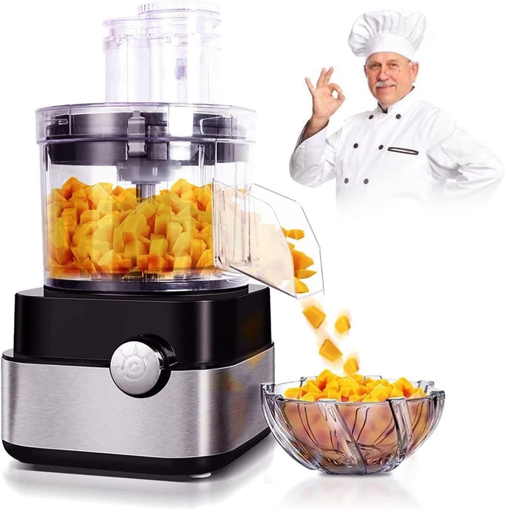 Commercial Food Processor Electric Vegetable Dicer Chopper 600W 5 In 1 Professional Veggie Shredder Grater Multifunctional Meat Grinder Blender With 5 Kinds Of Mold