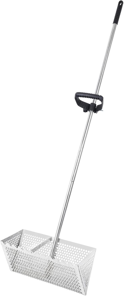 Sand Flea Rake, Detachable Sand Flea Rake, The Shark Tooth Screen Comes with A 16-Inch-Wide Drain Screen with A 51-Inch Handle(Water Bucket not Included)