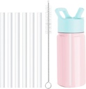 Replacement Straws Compatible with Simple Modern Kids Water Bottle 14oz-6Pack BPA-Free Straws and 1 Pack Brush