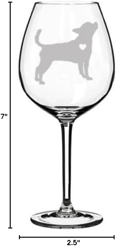 MIP Brand Wine Glass Goblet Cute Chihuahua With Heart (20 oz Jumbo)