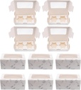 STOBAZA 10pcs Cupcake Bakery Boxes Window Cavity Inserts for Muffins for Parties and Celebrations Sturdy Paper Construction for Events and Giving
