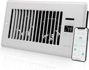 Super Quiet Register Booster Fan for 6" x 10" Register Holes, Smart Register Vent with Dual Intelligent Thermostat and WIFI App Control, Heating Cooling AC Vent Fan (White)