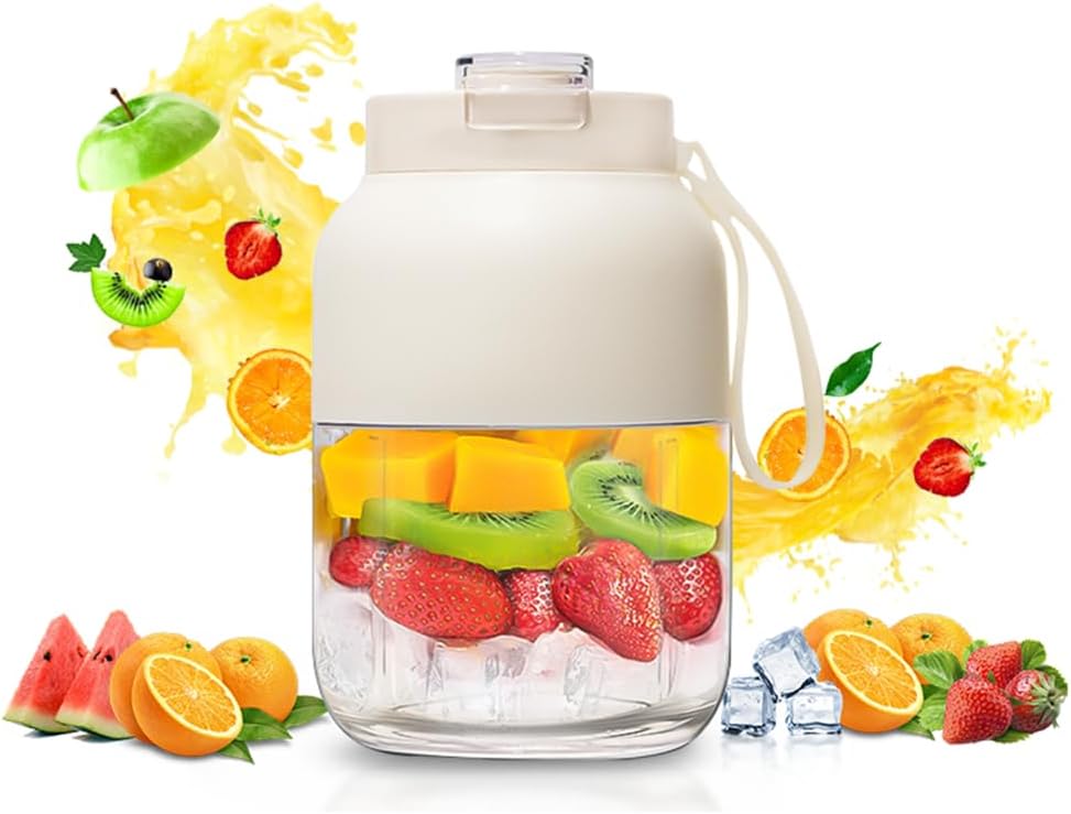 Portable Blender for Smoothie - 24oz Personal Blenders USB Rechargeable Juicer with Stainless Steel Blade for Office, Gym, Camping, Travel