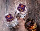 Personalized Royal Whiskey Glasses Set of 2, Custom Crown Whiskey Tumbler, Gift for Dad, Canadian Whisky Glass, Birthday Gift, Father's Day Gift, Whiskey Glass Set (Lowball-Shield)