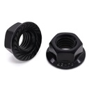 Glvaner M12-1.75 Stainless Steel Hex Flange Nuts, Hexagon Head Serrated Flange Lock Nuts, 304 Stainless Steel 18-8, Black Coated, 10 pcs