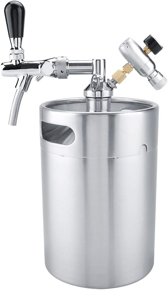 Home Brewing Push ， Regulator Wine Accessories， 5L Pressurized Home Brewing Craft Beer Dispenser Set Stainless Steel Mini Keg Growler