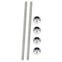 PATIKIL 2 Pcs Fully Threaded Rod, M12 x 350mm 304 Stainless Steel Right Hand Long Thread Bar Studs with Nuts for Pipes Clamps Hangers U-Bolts
