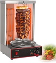 Vertical Kebab Grill, Professional Shawarma Rotisserie with 2 Burners & 360° Rotation. Stainless Steel Countertop Broiler, Adjustable 122-572°F for Gyro, Chicken, Kebabs.(Electric 3000W)