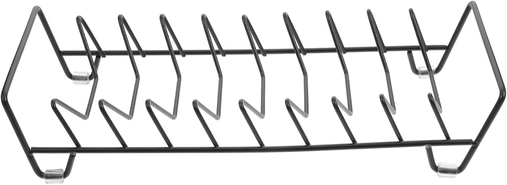 High Carbon Steel Dish Rack for Kitchen Storage Black Multi-functional Plate Organizer Adjustable Height for Drying Dishes Sink